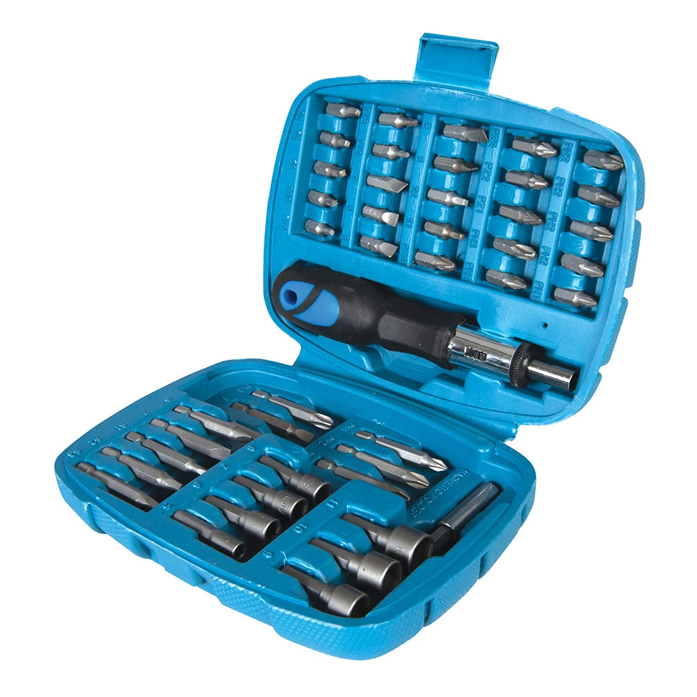 Hand Tools Silverline Ratchet Screwdriver Bit & Socket Set 45pce