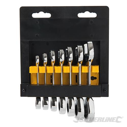 Hand Tools Box Stubby Ratchet Spanner Set 7pce