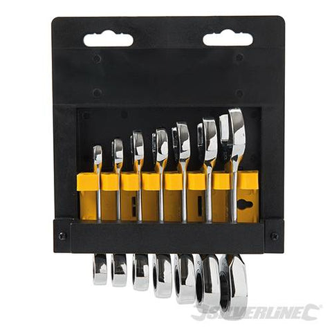 Hand Tools Box Stubby Ratchet Spanner Set 7pce