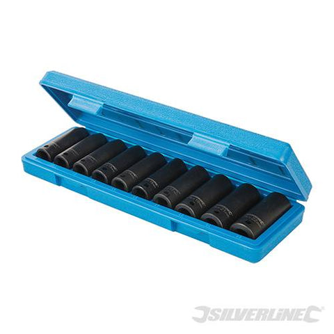 Hand Tools Deep Impact Socket Set 1/2" Drive 6pt Metric 10pce